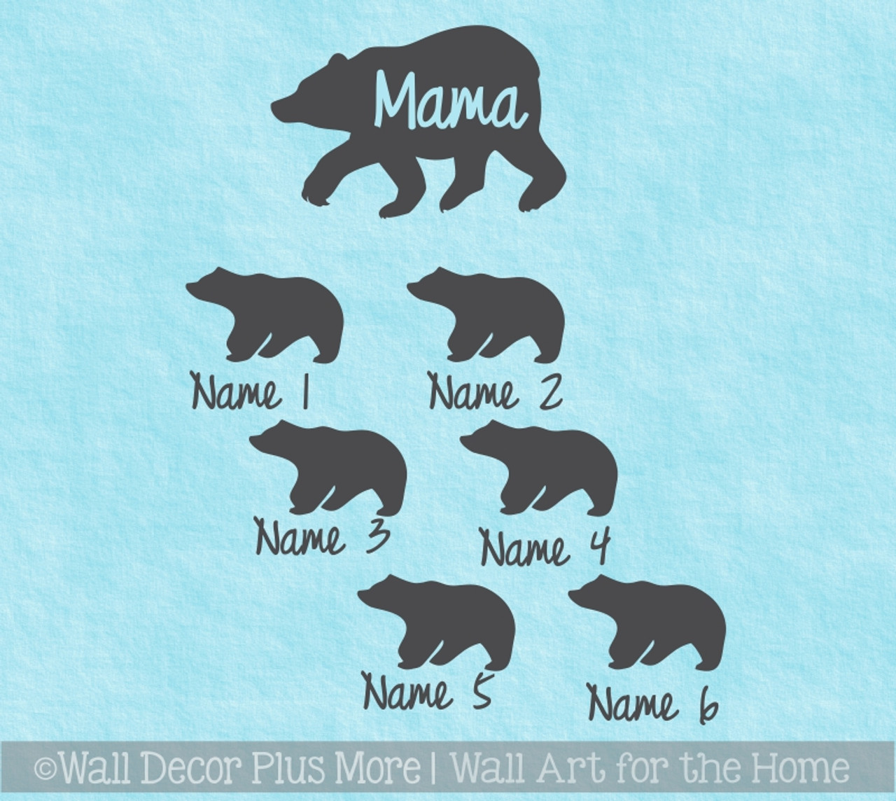 Mama Bear Vinyl Car Decal Sticker Mom Life Kids Custom Personalized Home Decor