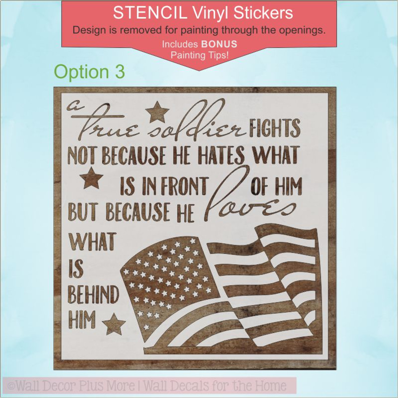 Patriotic Stencil Stickers Military Family Wall Art Paint a Wood Sign patriotic-stencil-stickers-military-family-wall-art-paint-a-wood-sign