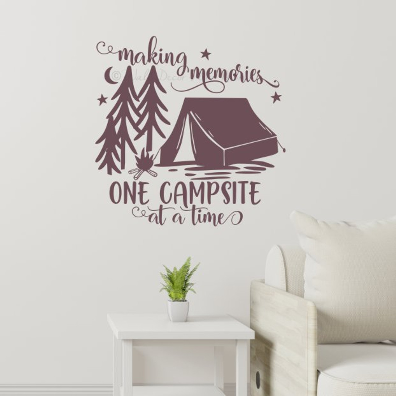 Making Memories One Camping At A Time - Almohada decorativa para camping,  16.0 x 16.0 in, multicolor