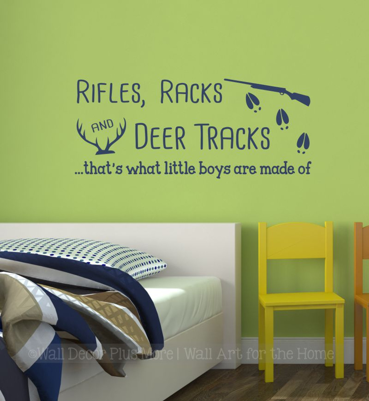 Rifle Racks Deer Track Little Boys Made Of Wall Decal Sticker Kids Room