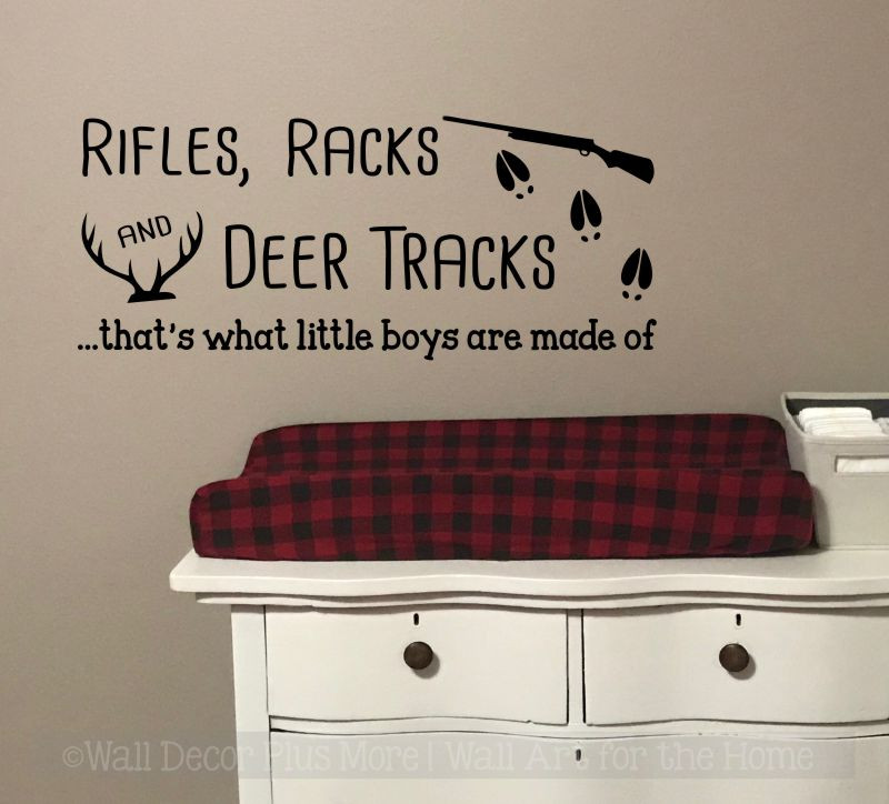 Rifle Racks Deer Track Little Boys Made Of Wall Decal Sticker Kids Room