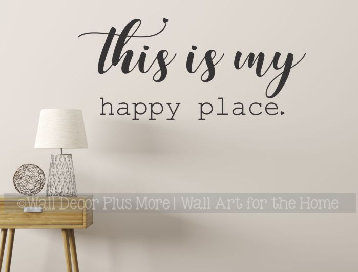 My Happy Place Inspirational Wall Words Vinyl Decal Sticker Home Decor