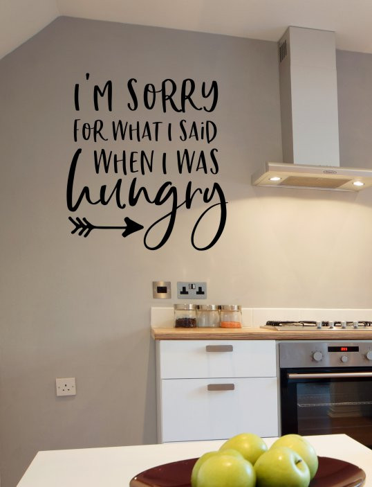Funny Family Wall Art Decal Quote Sorry What I Said When Hungry Sticker