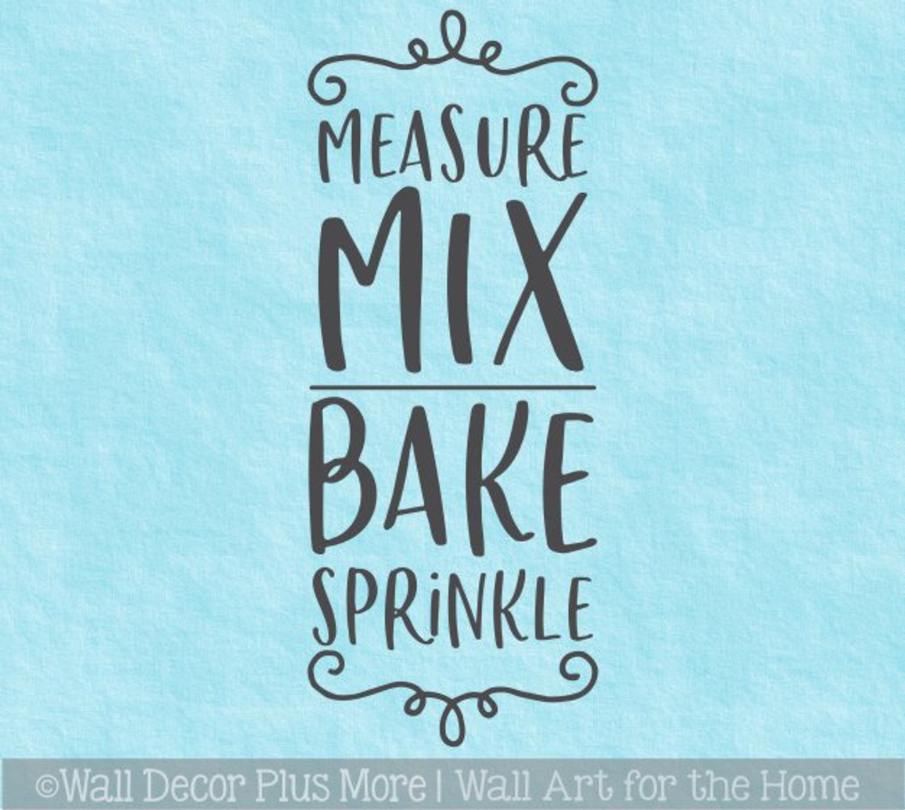 Kitchen Wall Words Measure Mix Bake Vinyl Decal Sticker For