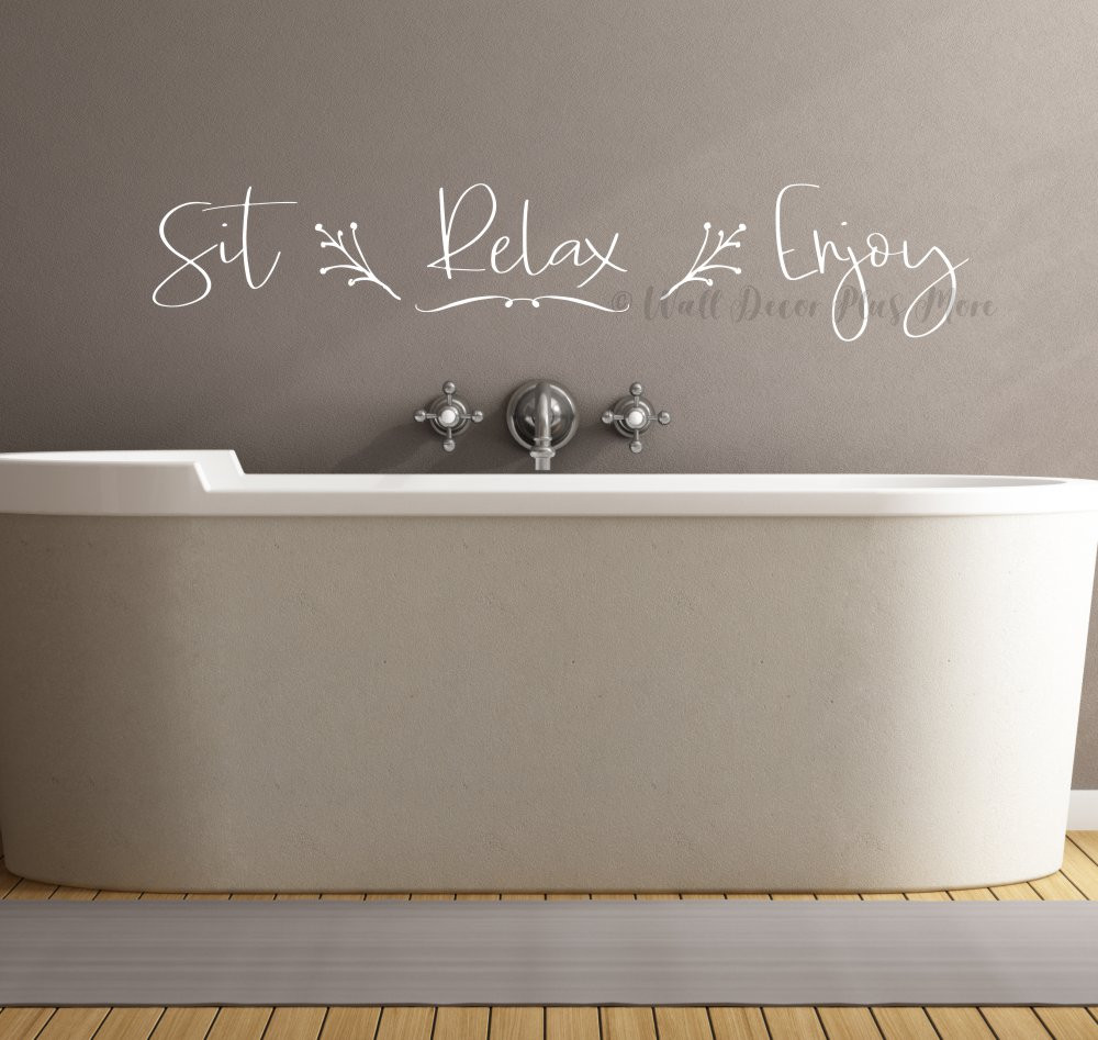 Soak Relax Enjoy Bathroom Wall Sticker - Vinyl Art Decal Quote