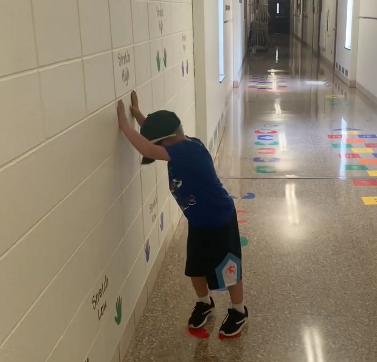 Sensory Path Hallway Floor School Decal Stickers Feet Hands Stretch