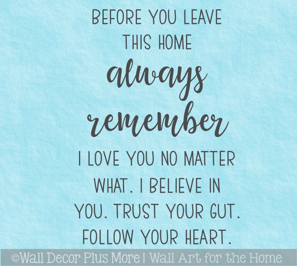 Wall Decal Quote Before You Leave Remember Word Art Decor Stickers