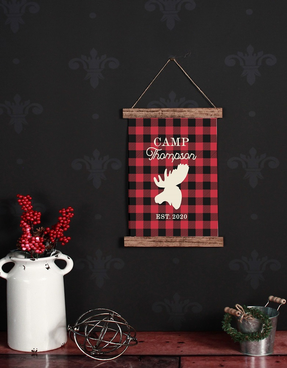 https://cdn11.bigcommerce.com/s-571px4/images/stencil/1280x1280/products/3542/17370/CWH0258_Canvas_Wall_Hanging_Holiday_Cabin_Camp_Lake_House_Decor_Moose_Buffalo_Plaid_Custom_Last_Name_Est_Date_12x14__46940.1608003253.jpg?c=2