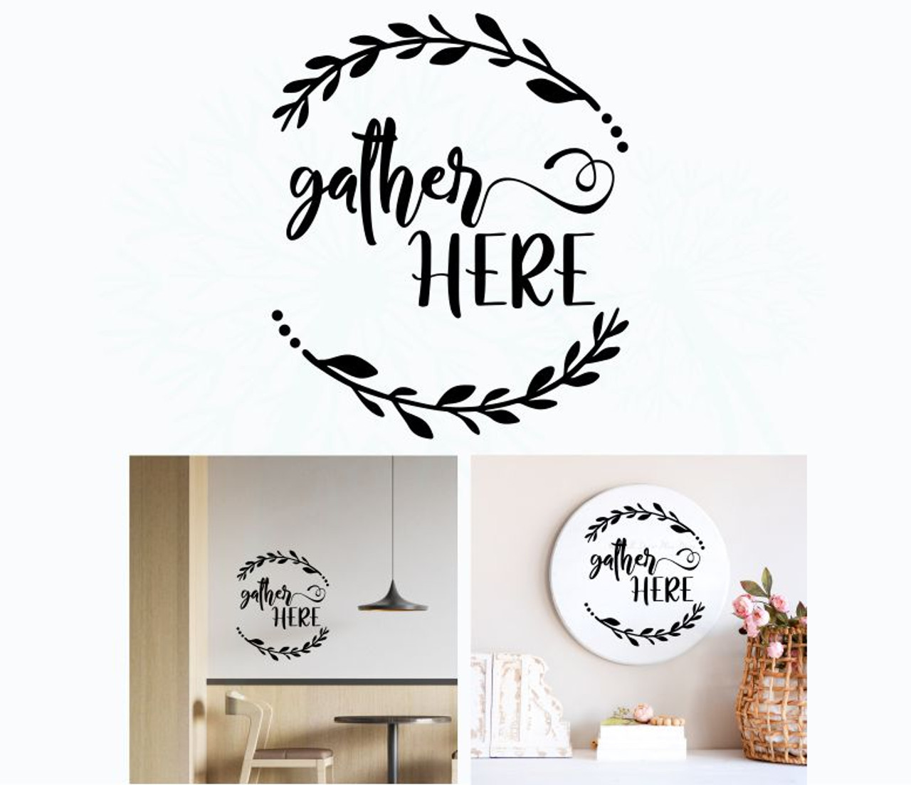 Decal for Circle Wood Sign Gather Here Letters Wreath Stencil or Sticker decal-for-circle-wood-sign-gather-here-letters-wreath-stencil-or-sticker