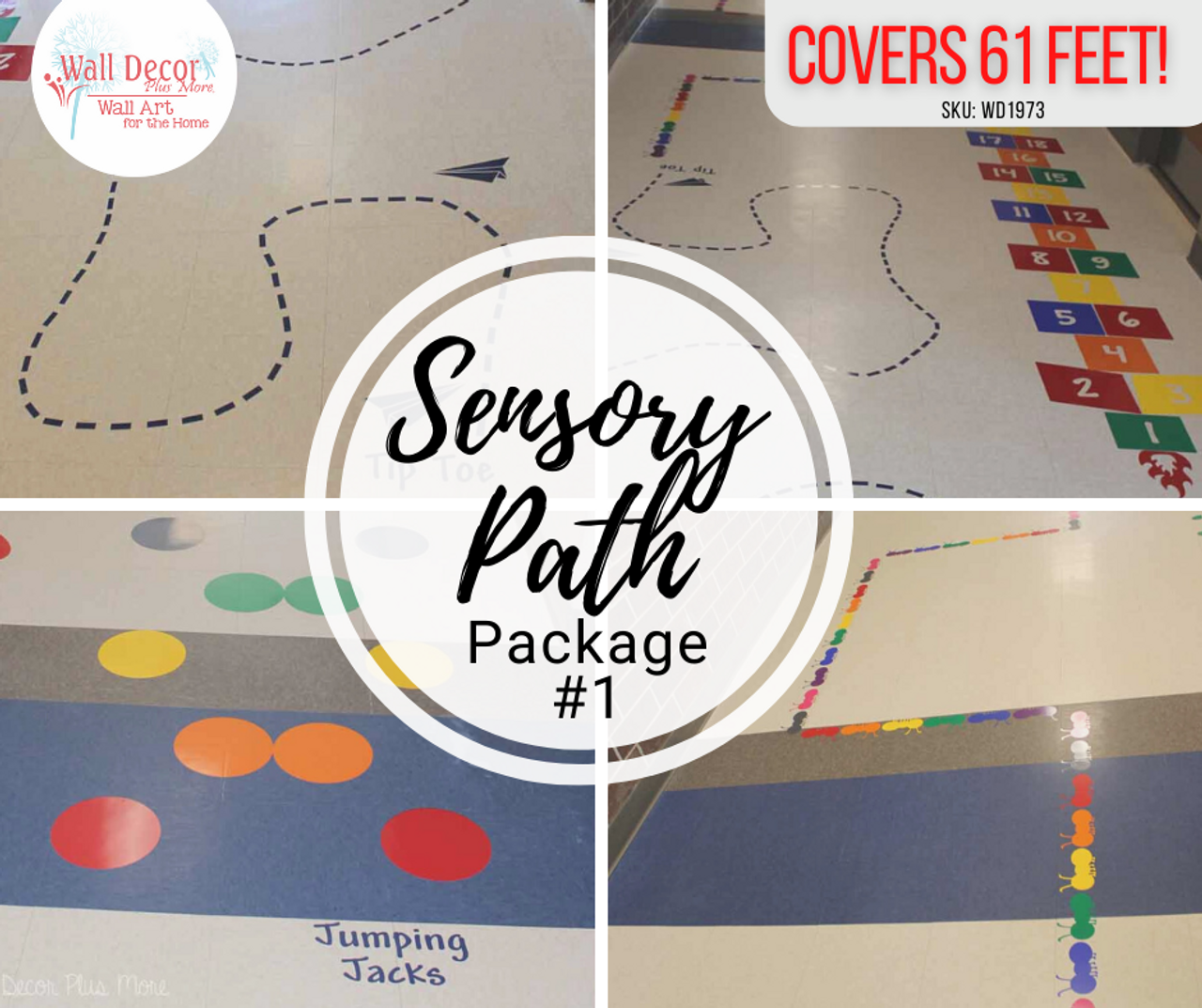 Deluxe Vinyl Sensory Path Kit – 65 Custom Decals – Moving Inspires Learning  – A Higher Class, Co.