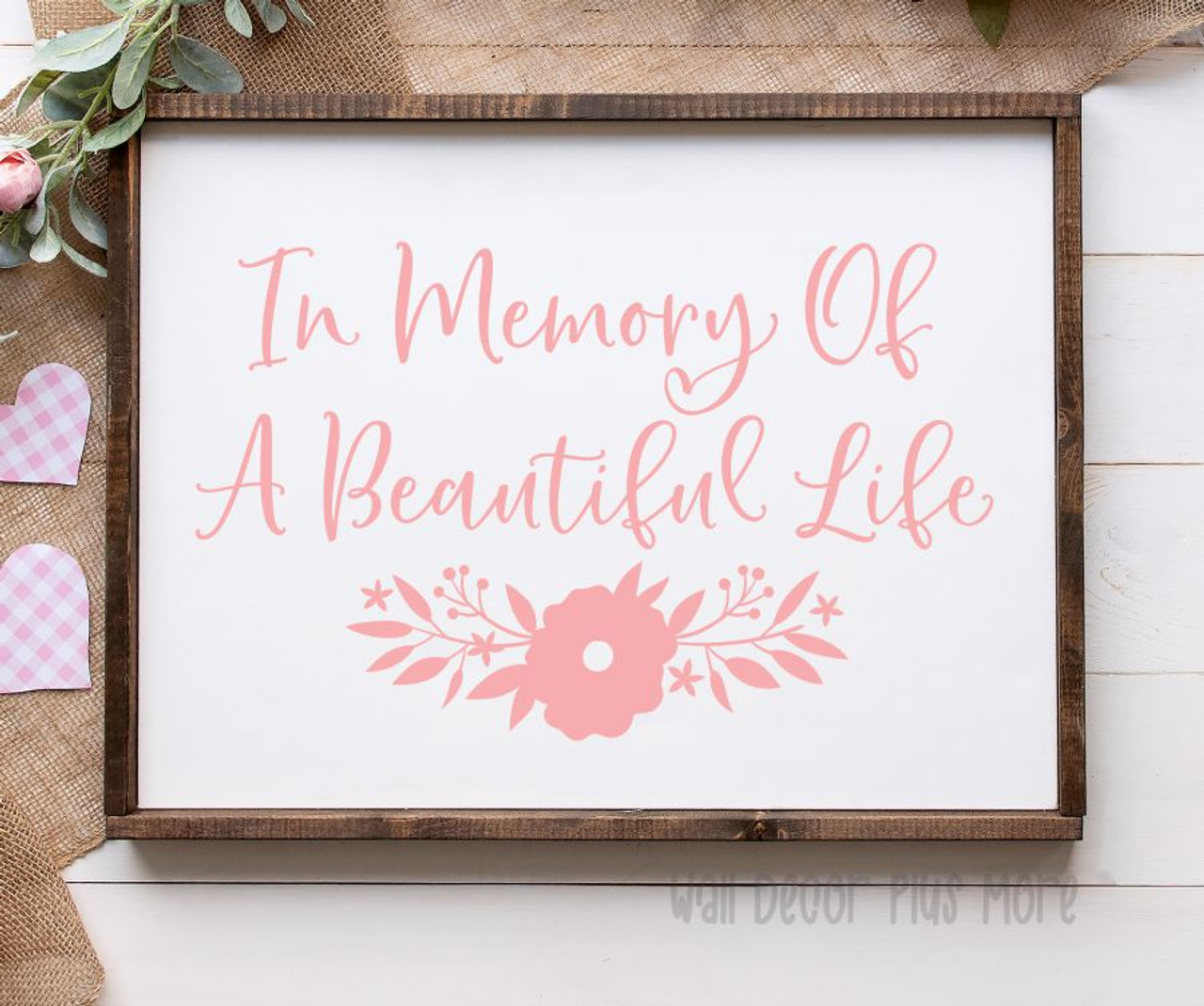 In Memory Of A Life Decal So Beautifully Lived Memorial StickerS 22  Variations