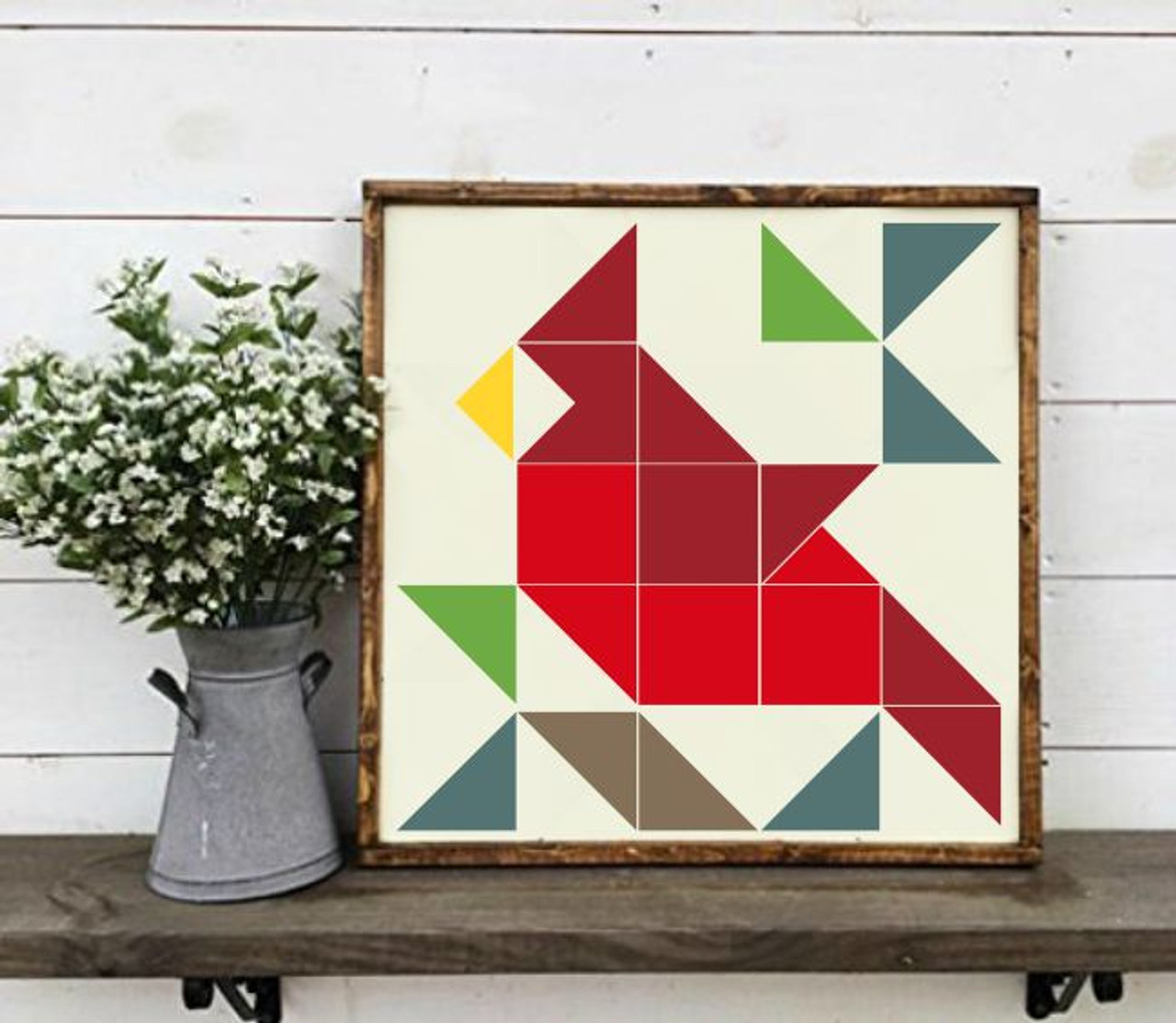 Cardinal Bird Barn Quilt Vinyl Stencil for Painting on Wood, 5 Sizes dianeloves2quilt-barn-quilts