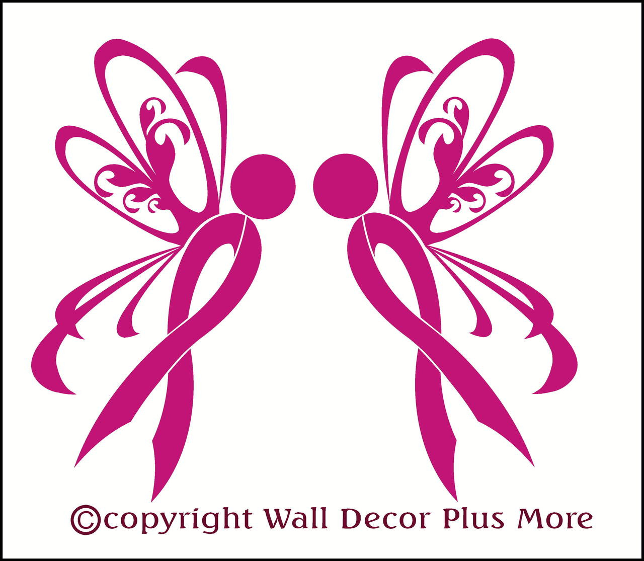 Winged Breast Cancer Awareness Pink Ribbon Sticker