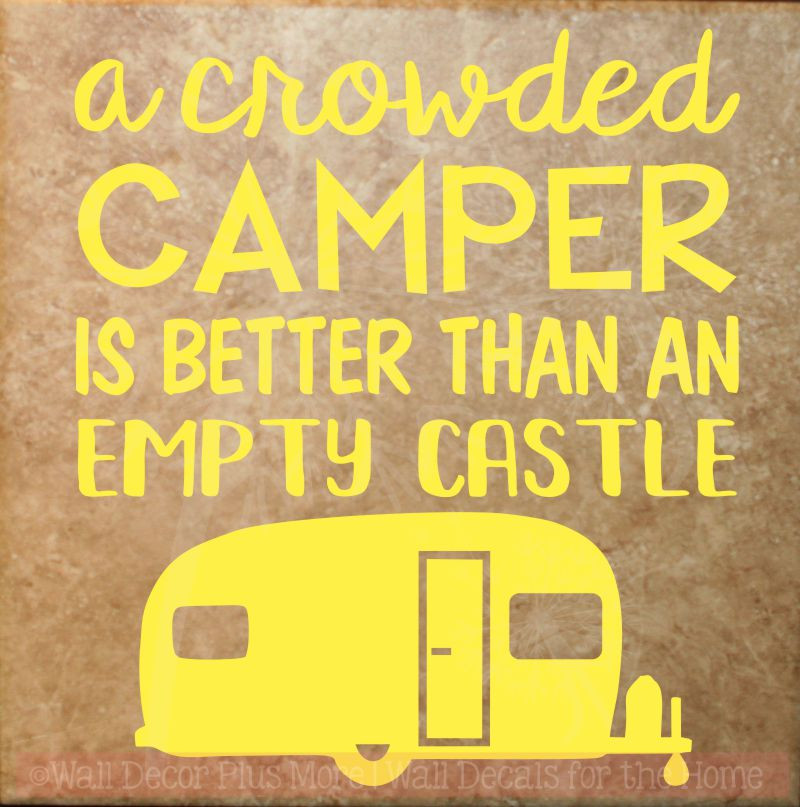 Crowded Camper Vinyl Lettering Decals RV Wall Art Stickers