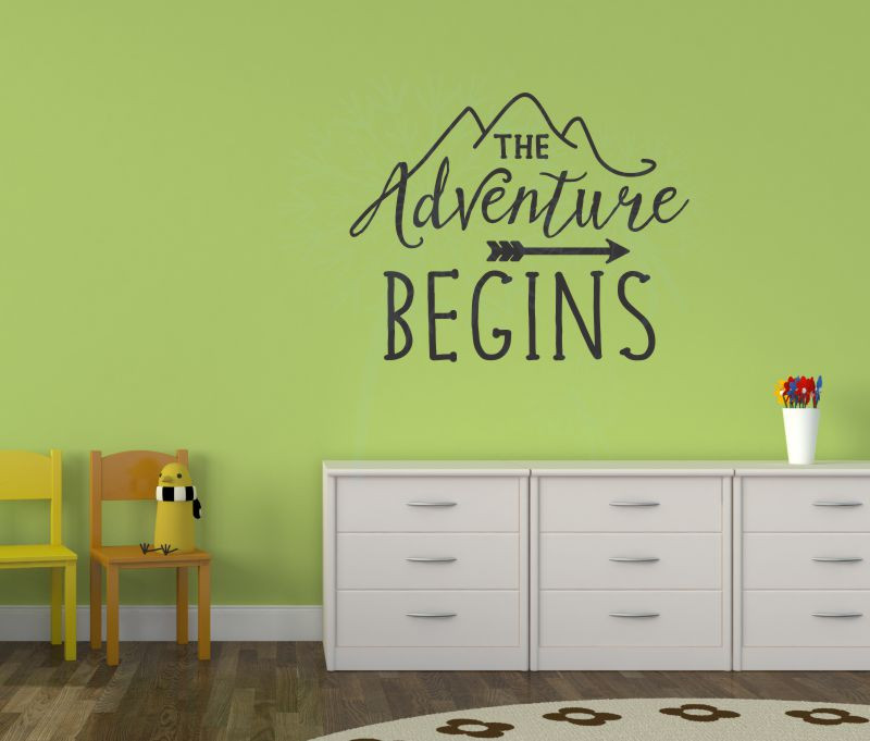The Adventure Begins Wall Sticker Art Vinyl Letters Decals Arrow Camper ...