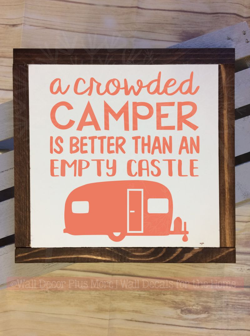 Crowded Camper Vinyl Lettering Decals RV Wall Art Stickers