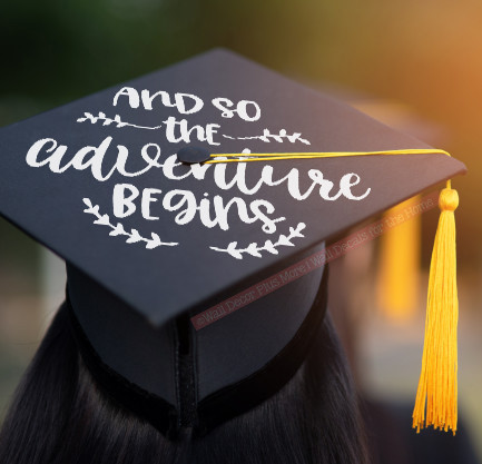 Graduation Hat Decoration Vinyl Decal Sticker for Graduate Mortarboard