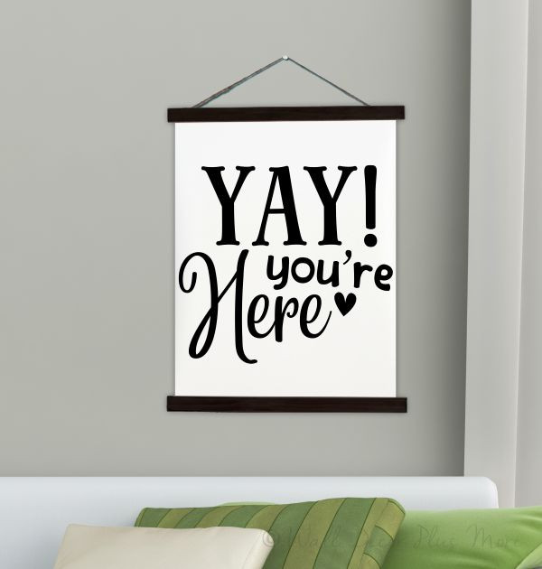 wood-frame-canvas-wall-hanging-welcome-wall-art-sign-yay-you-re-here