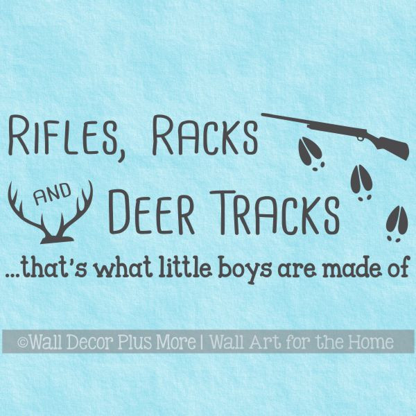 Rifle Racks Deer Track Little Boys Made Of Wall Decal Sticker Kids Room