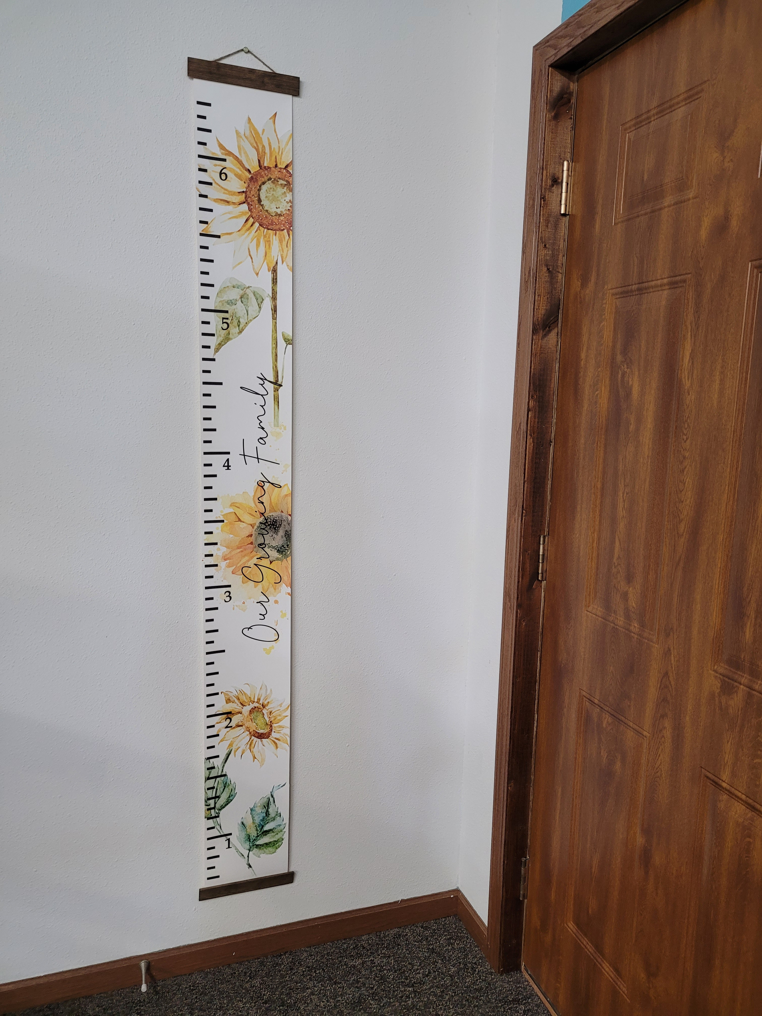 Canvas Sunflower Growth Chart Our Growing Family Milestone Height Ruler