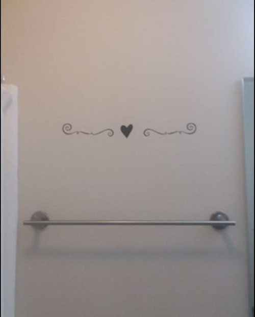 Wall Decal Art, Swirl with Heart Design Home Decor Vinyl Sticker customer photo