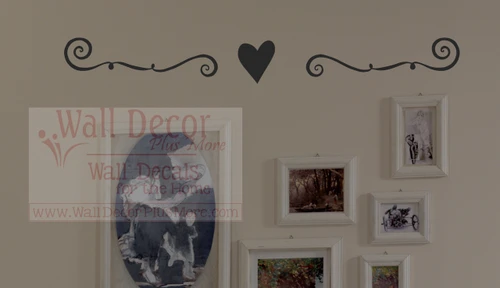 Heart with Swirl Design Vinyl Wall Decal Sticker for the Home Decor