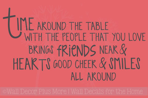 Time Around the Table Kitchen Stickers Quote for the ...