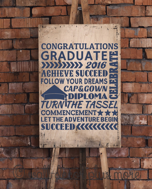 Congrats Grad Success Graduation Adventure Art Lettering Vinyl Decals Sticker