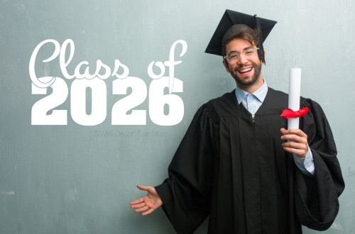 Class of 2026 Graduation Decoration Wall Sticker Art Party white