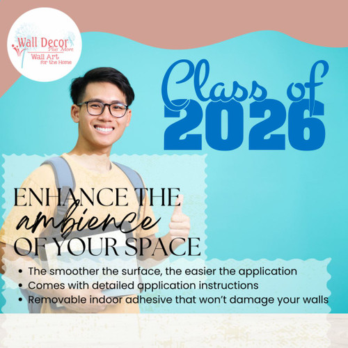 Class of 2026 Graduation Decoration Wall Sticker Art Party Decor Enhanced Traffic Blue