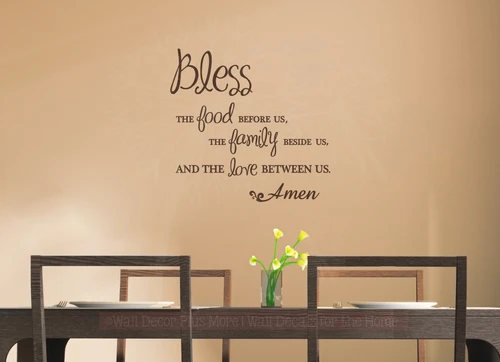 Bless Food, Family, Love Wall Sticker Decals Kitchen Quote  ChBrown