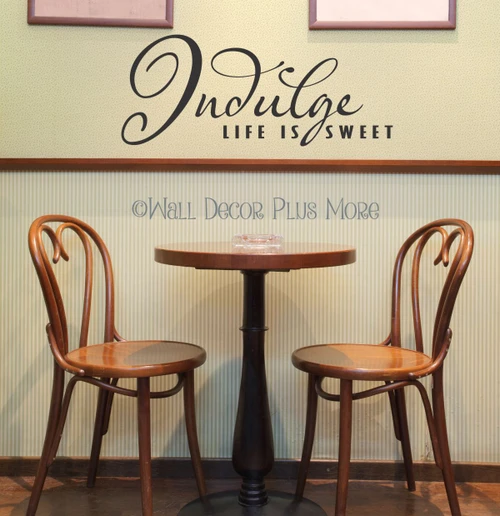 Kitchen Quotes Life is Sweet Indulge Wall Decals Word Letters for Home Decor