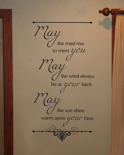 Irish Blessing May the Road Rise to Meet You Wall Sticker Decals Quote Wall Art ChBrown