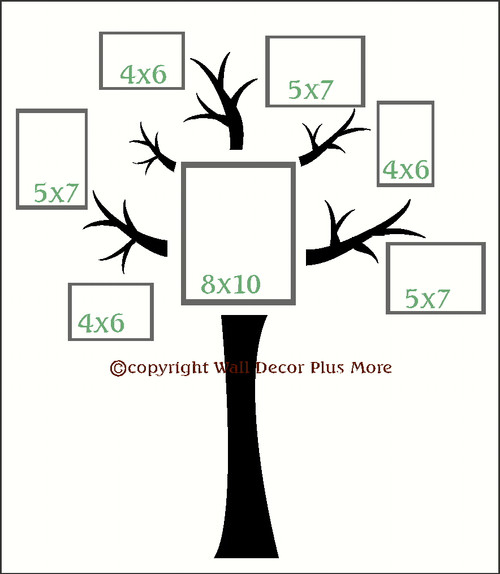 Tree Wall Decal with Branches Vinyl Stickers Popular Wall Art Decals for Photo Collage