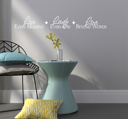 Live, Laugh, Love Inspirational Vinyl Wall Sticker Decals Saying