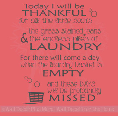 Thankful For Socks, Jeans, and Piles of Laundry Wall Decal Stickers for Room Decor