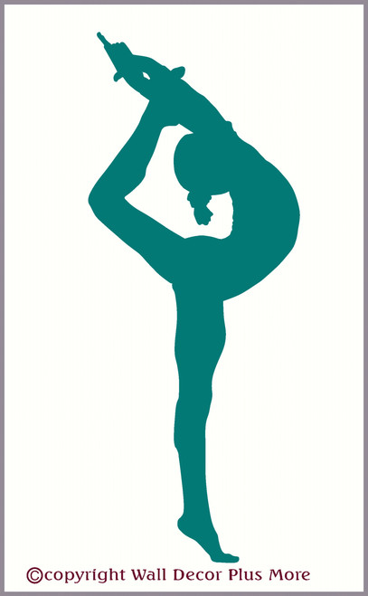 Balancing Gymnast Silhouette and Stars with Gymnastics Rocks Girls Wall  Stickers Decals
