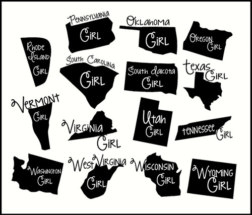 Wall Decor Plus More WDPM3019 State Girl Silhouette New Jersey Vinyl Car Decal White