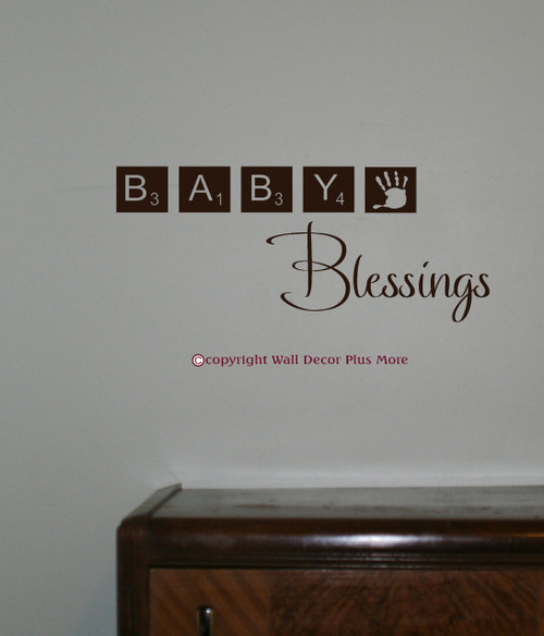 Baby Blessings Wall Sticker Decals Scrabble Tiles Wall Art Letters