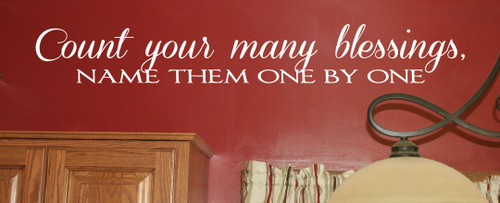 Count Your Many Blessings Vinyl Wall Sticker Decals Wall Letters Quotes White