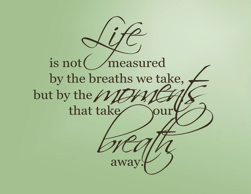 Life is not Measured by the Breaths We Take... Wall Decal Stickers Popular Wall Letters