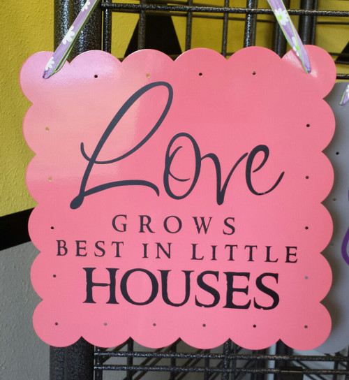 Love Grows Best in Little Houses - Wall Decal Sticker Black
