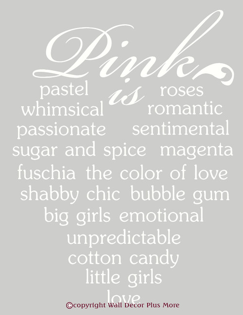 Pink Is... Cancer Awareness Wall Decal White