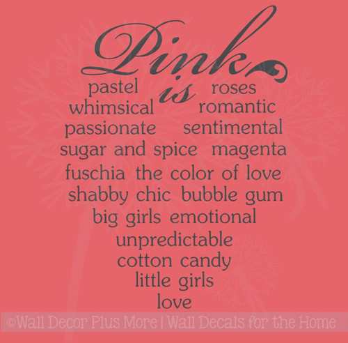 Pink Is... Cancer Awareness Wall Decal Black