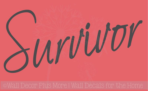 Survivor Wall Decal Lettering for Cancer Awareness