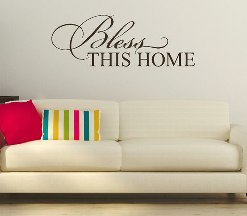 Bless This Home Entryway Wall Decal Quote