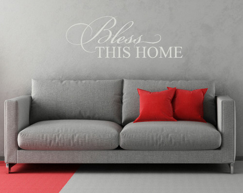 Bless This Home Entryway Wall Decal Quote