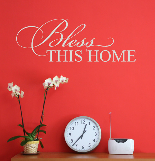 Bless This Home Entryway Wall Decal Quote