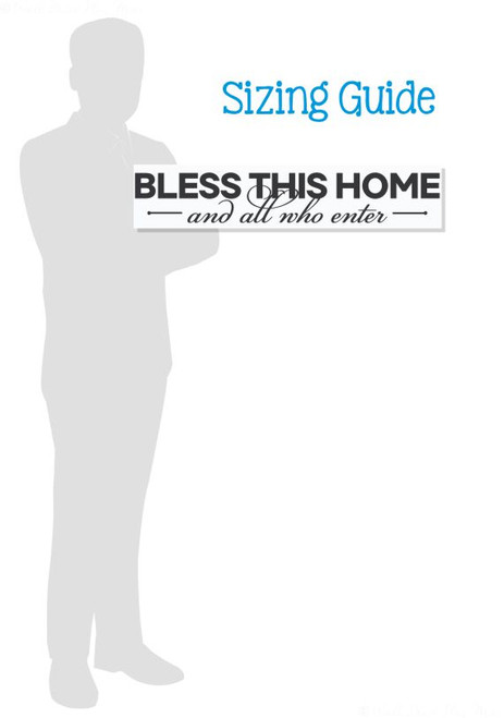 Bless All Who Enter Vinyl Family Wall Decal for Entryway Decor sizing