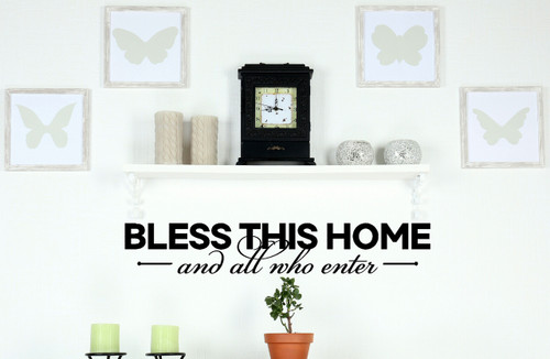 Bless All Who Enter Vinyl Family Wall Decal for Entryway Decor